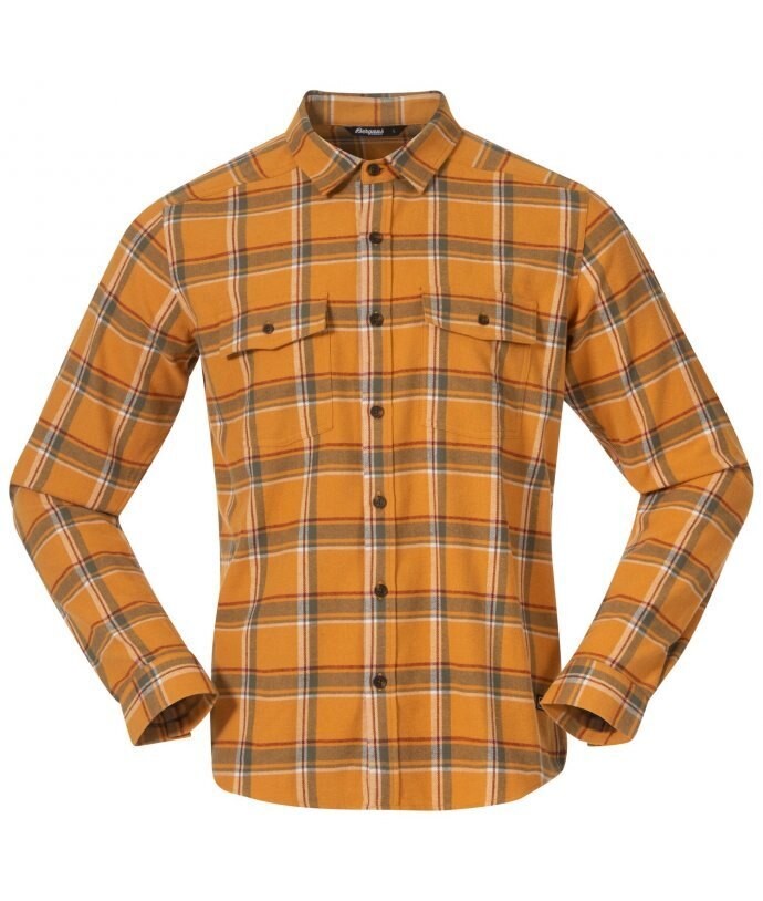 Flanelová košile Tovdal Bergans® – Golden Field / Green Mud Check (Barva: Golden Field / Green Mud Check, Velikost: L)