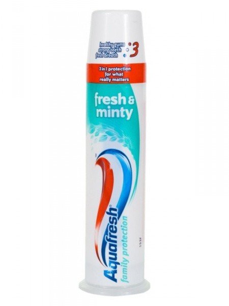 Aquafresh family protection Fresh & Minty zubní pasta v pumpičce 100 ml