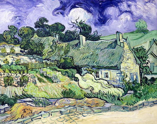Vincent van Gogh Vincent van Gogh - Obrazová reprodukce Thatched cottages at Cordeville, Auvers-sur-Oise, (40 x 30 cm)