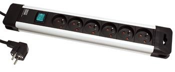BACHMANN Vícenásobná zásuvka 230V/16A, 6x zásuvka CZ, vypínač, 2m