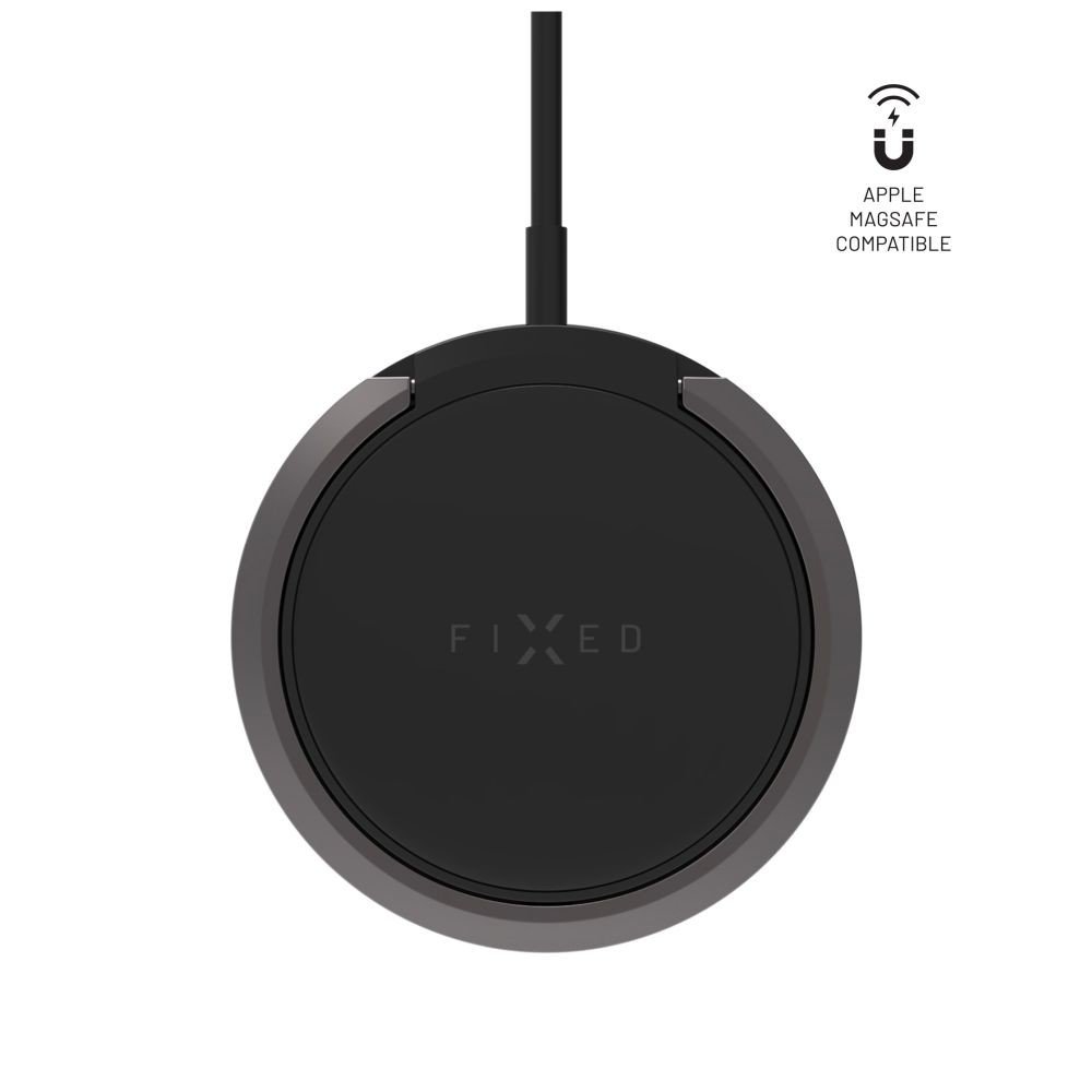 nabíječka pro mobil Bezdrátová nabíječka Fixed Magpad s podporou uchycení Magsafe a stojánkem, 15W, černá