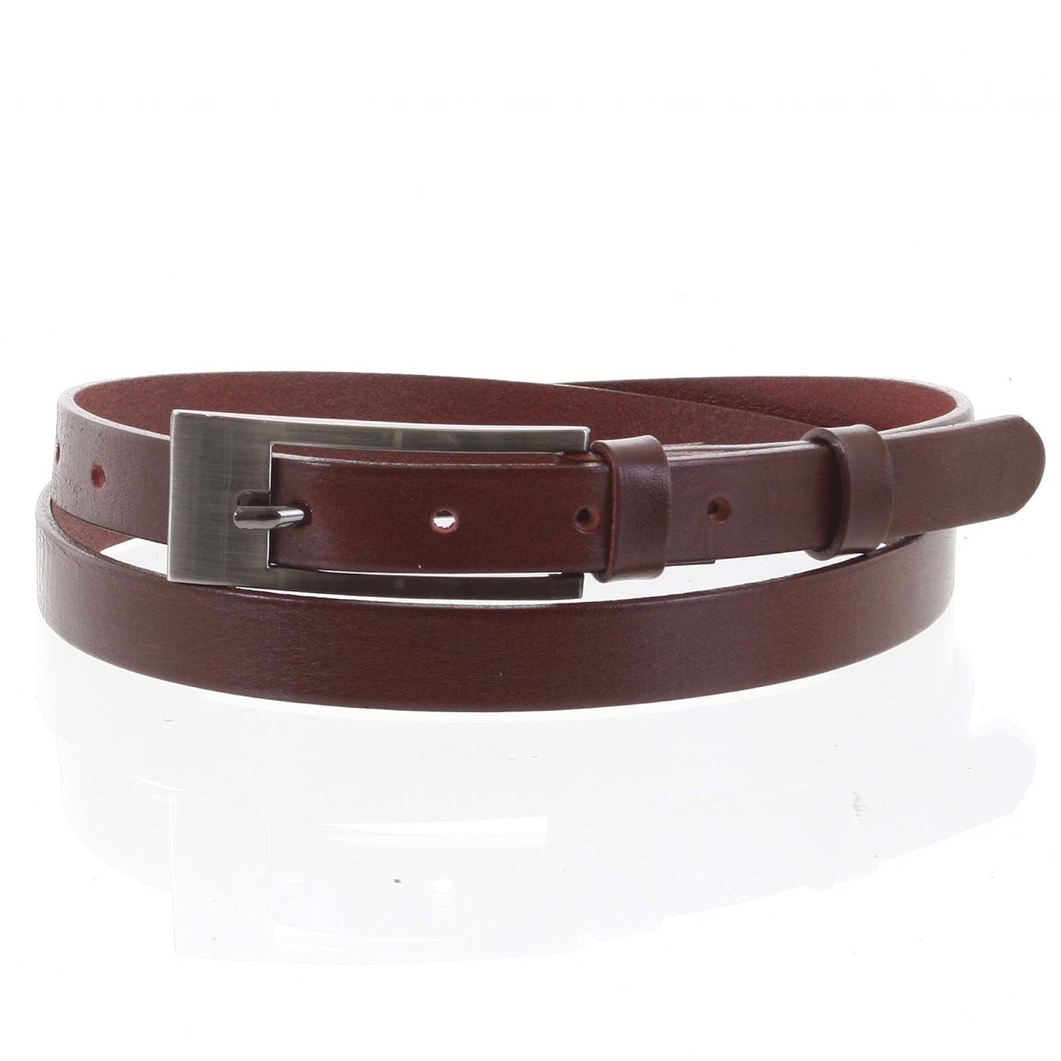 Úzký dámský kožený opasek Patricie vínový vel. 95