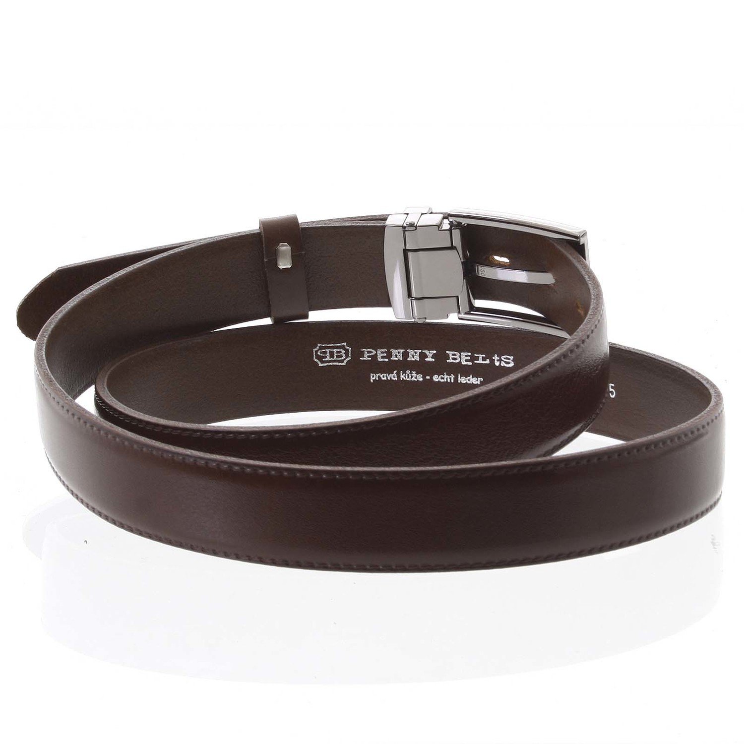 Pánský kožený opasek Marcel hnědý vel. 105