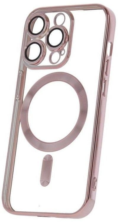 Forever Silikonové TPU pouzdro Mag Color Chrome pro iPhone 15 Pro Max růžovo zlaté (TPUAPIP15UMCCTFOGO)