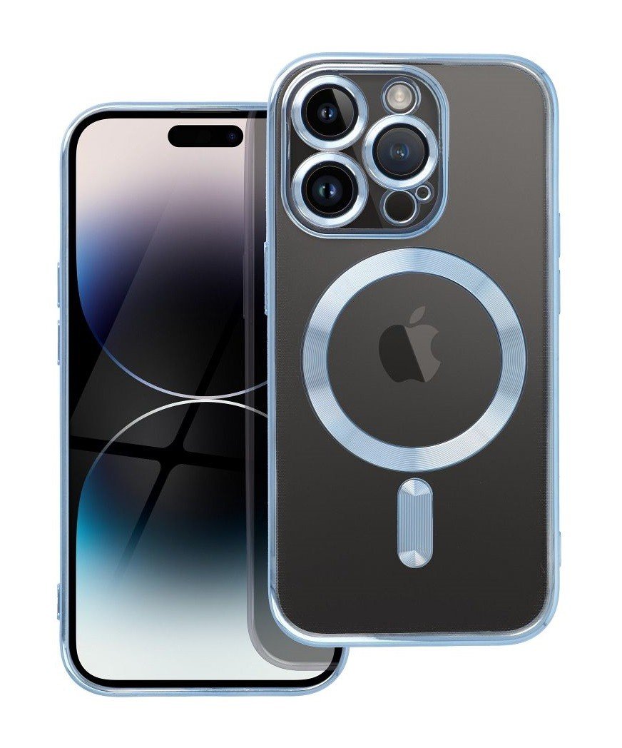 Kryt TopQ Electro iPhone 14 Pro MagSafe s modrým rámečkem 108461