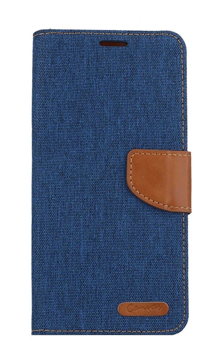 Pouzdro Canvas Samsung A14 knížkové modré tmavé 108418