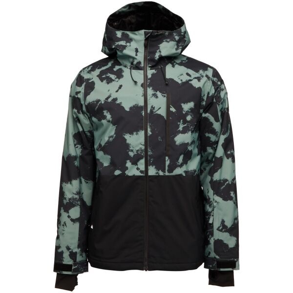 Quiksilver MISSION PRINTED BLOCK Pánská lyžařská bunda, černá, veľkosť XXL
