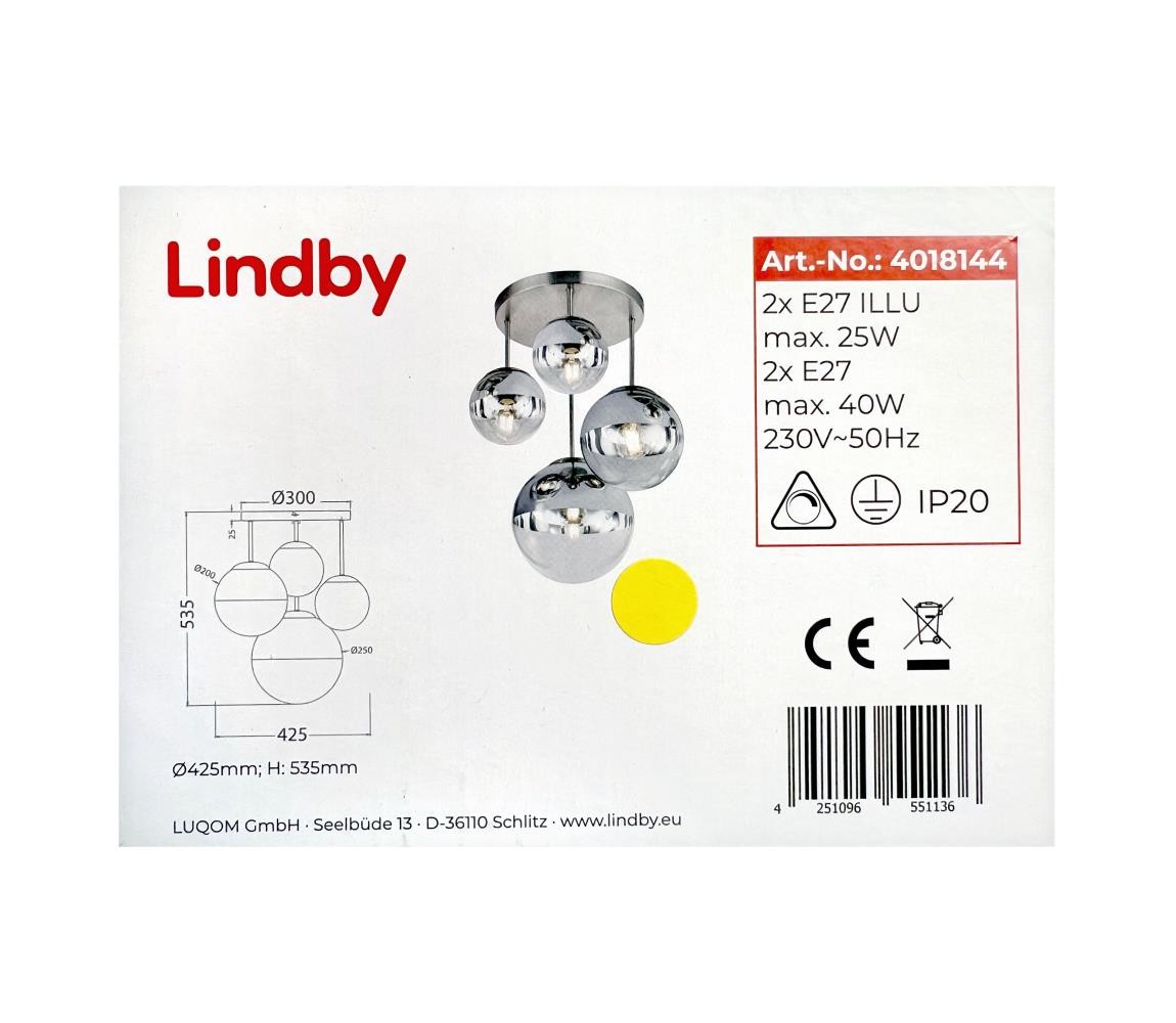 Lindby Lindby - Lustr na tyči RAVENA 2xE27/40W/230V + 2xE27/25W