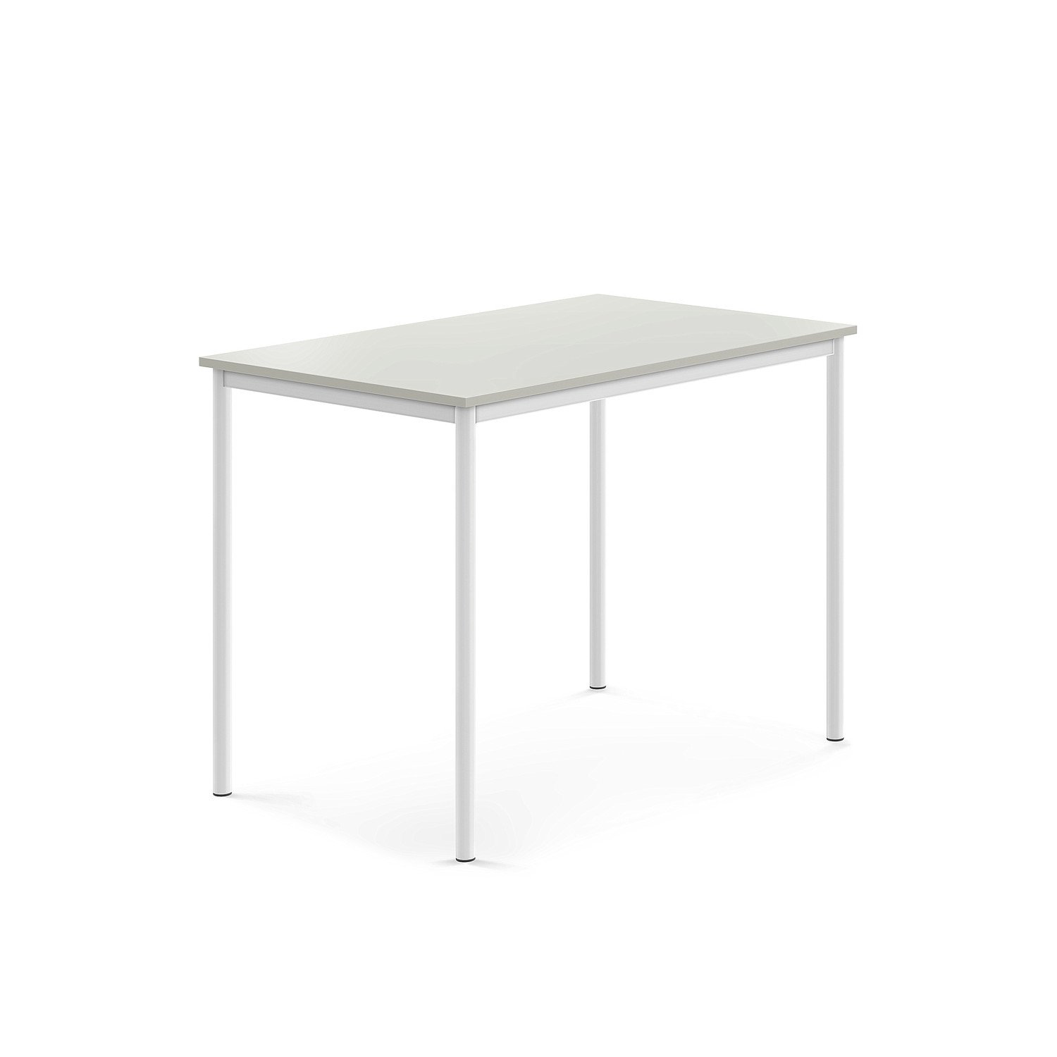 Stůl BORÅS, 1200x800x900 mm, bílé nohy, HPL deska, šedá