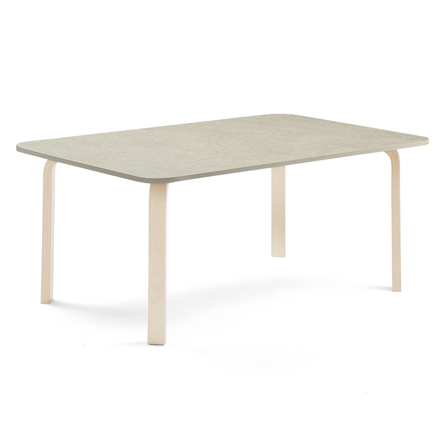 Stůl ELTON, 1800x800x590 mm, bříza, akustické linoleum, šedá
