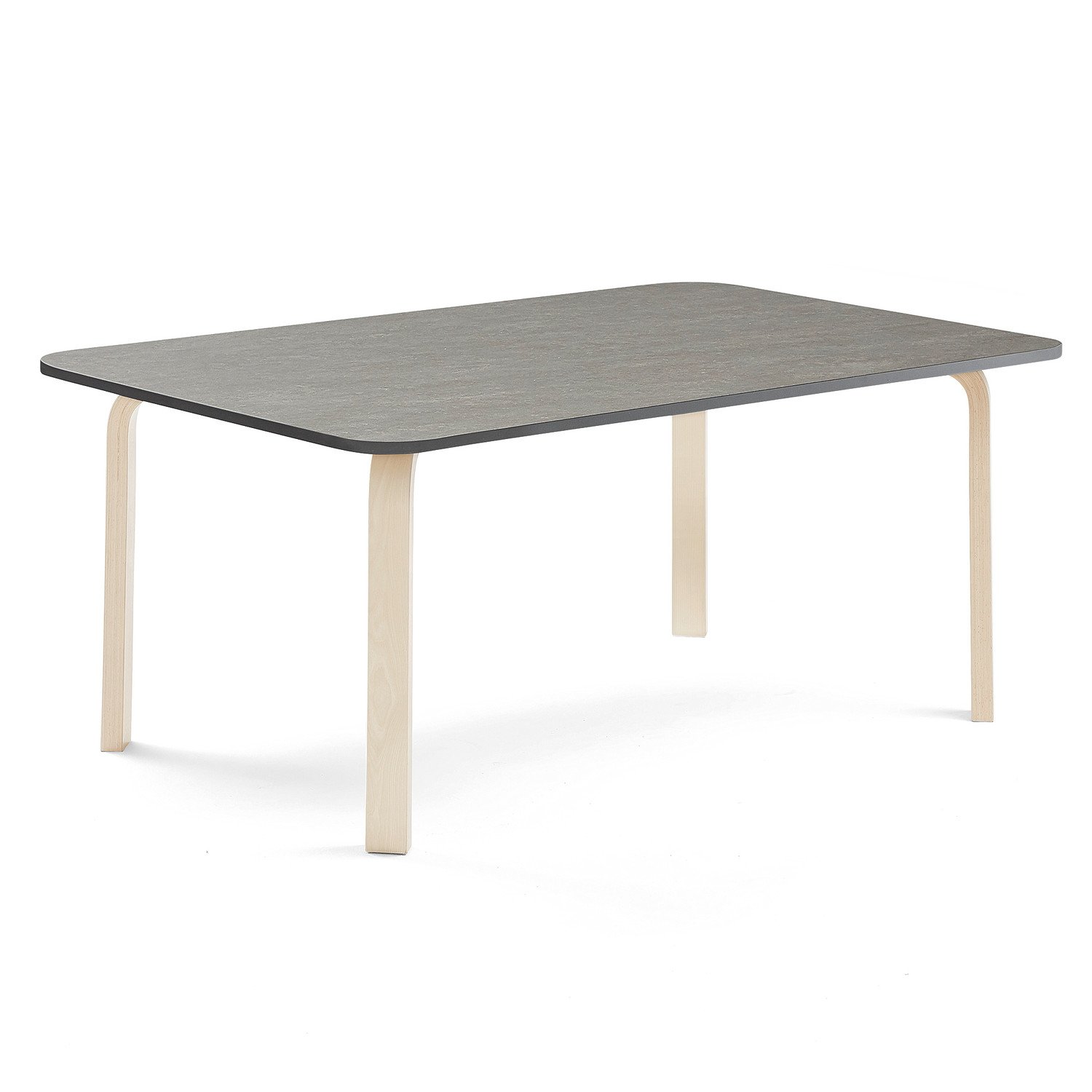 Stůl ELTON, 1800x800x590 mm, bříza, akustické linoleum, tmavě šedá