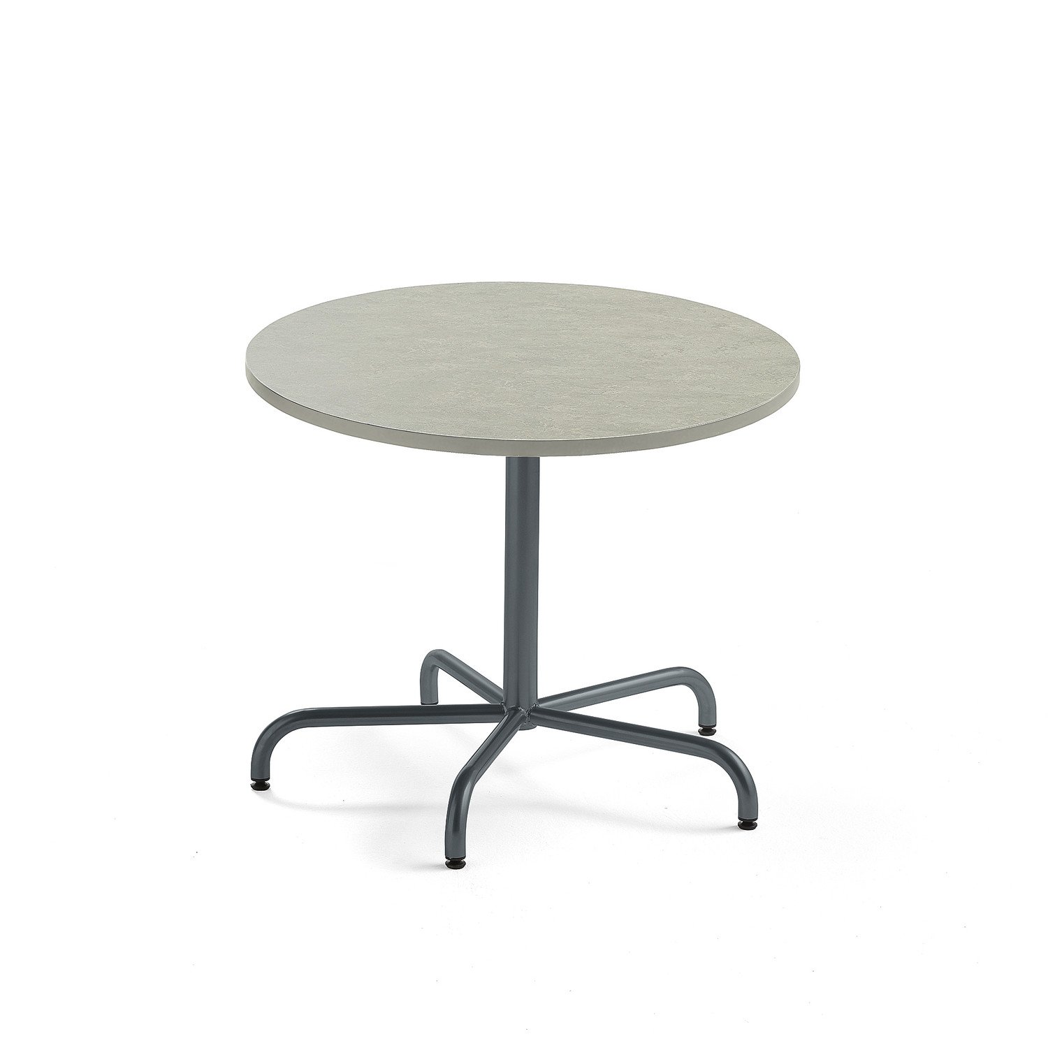 Stůl PLURAL, Ø900x720 mm, linoleum, šedá, antracitově šedá