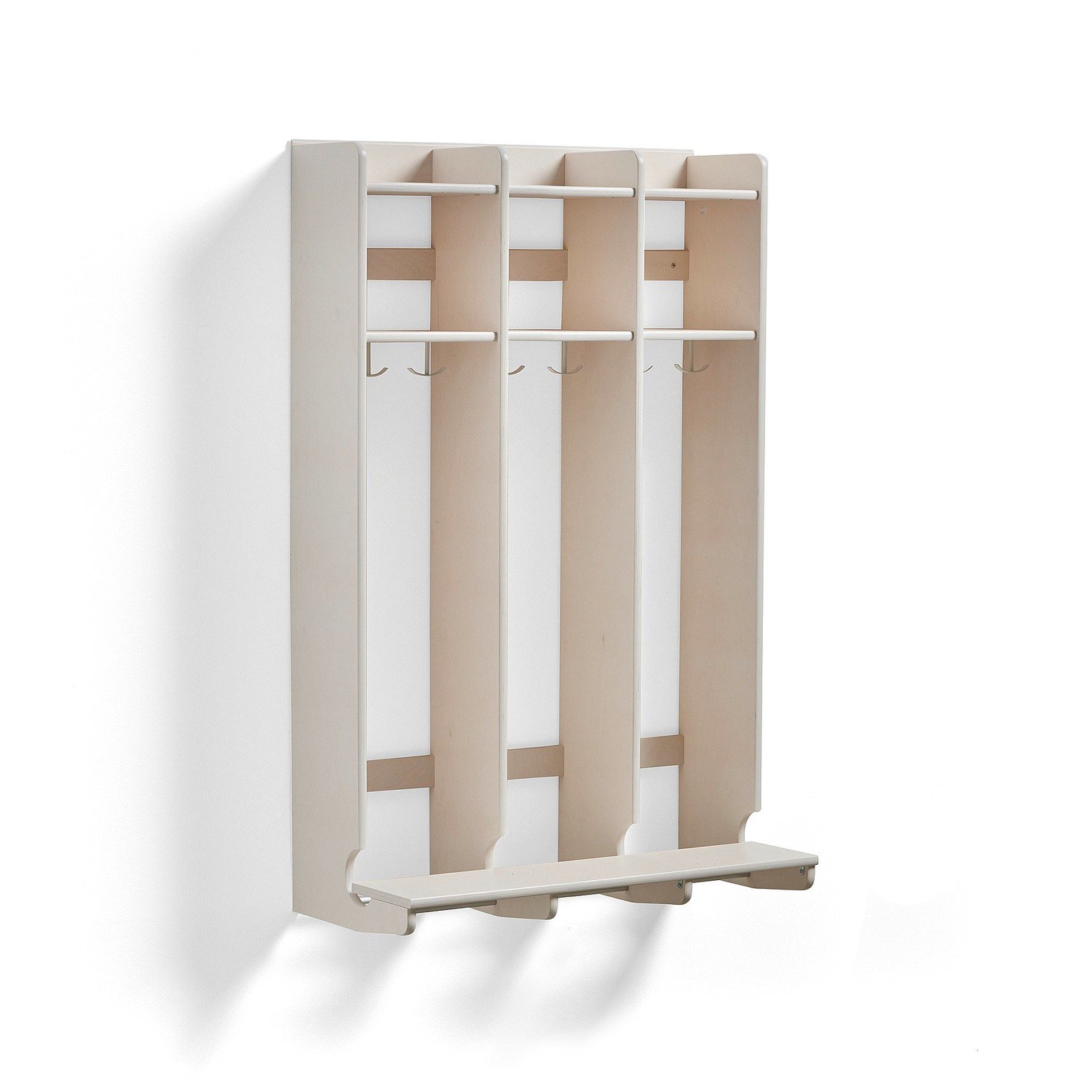 Šatní stěna EBBA, nástěnná, 3 sekce, bílá
