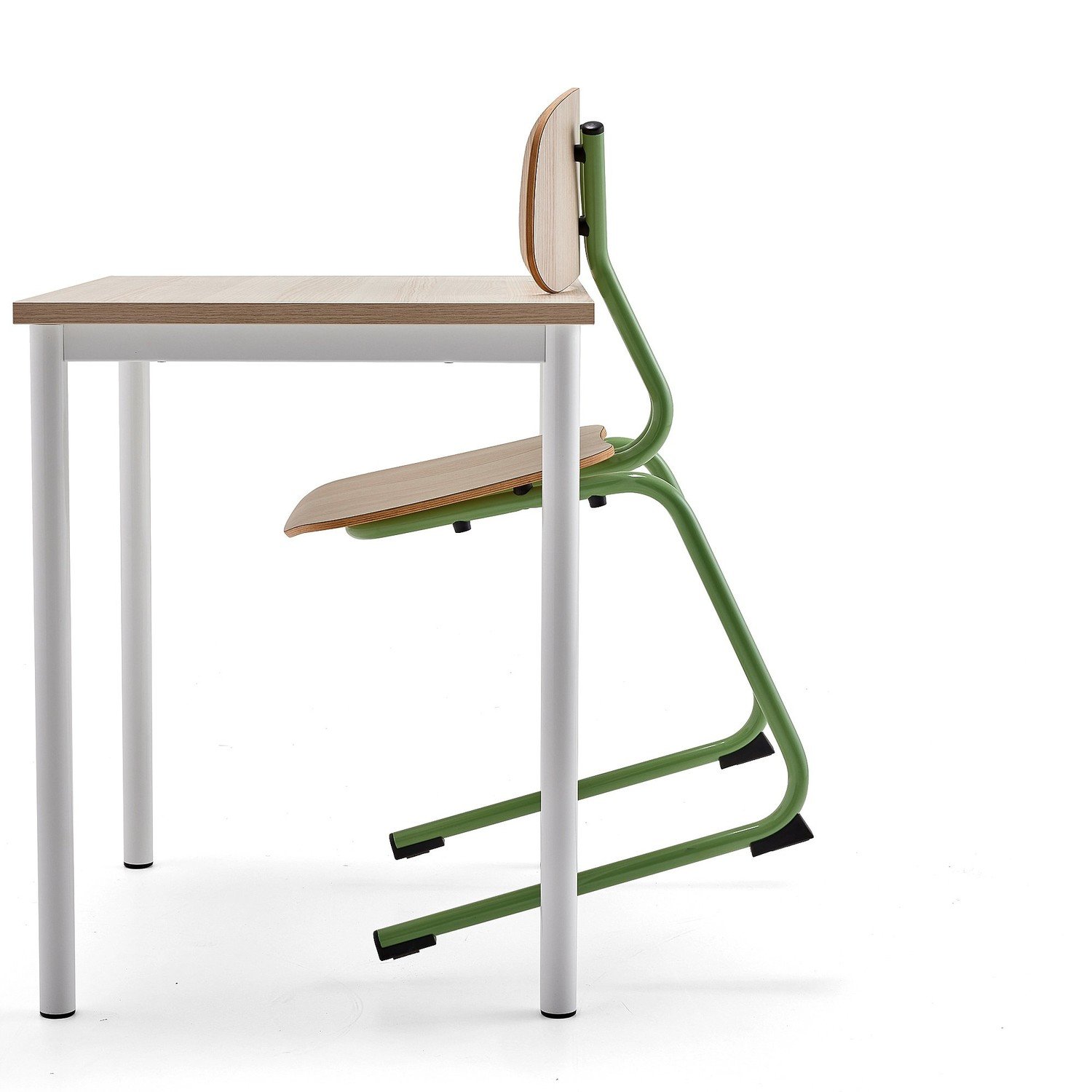 Školní židle YNGVE, ližinová podnož, výška 460 mm, stříbrná/bříza