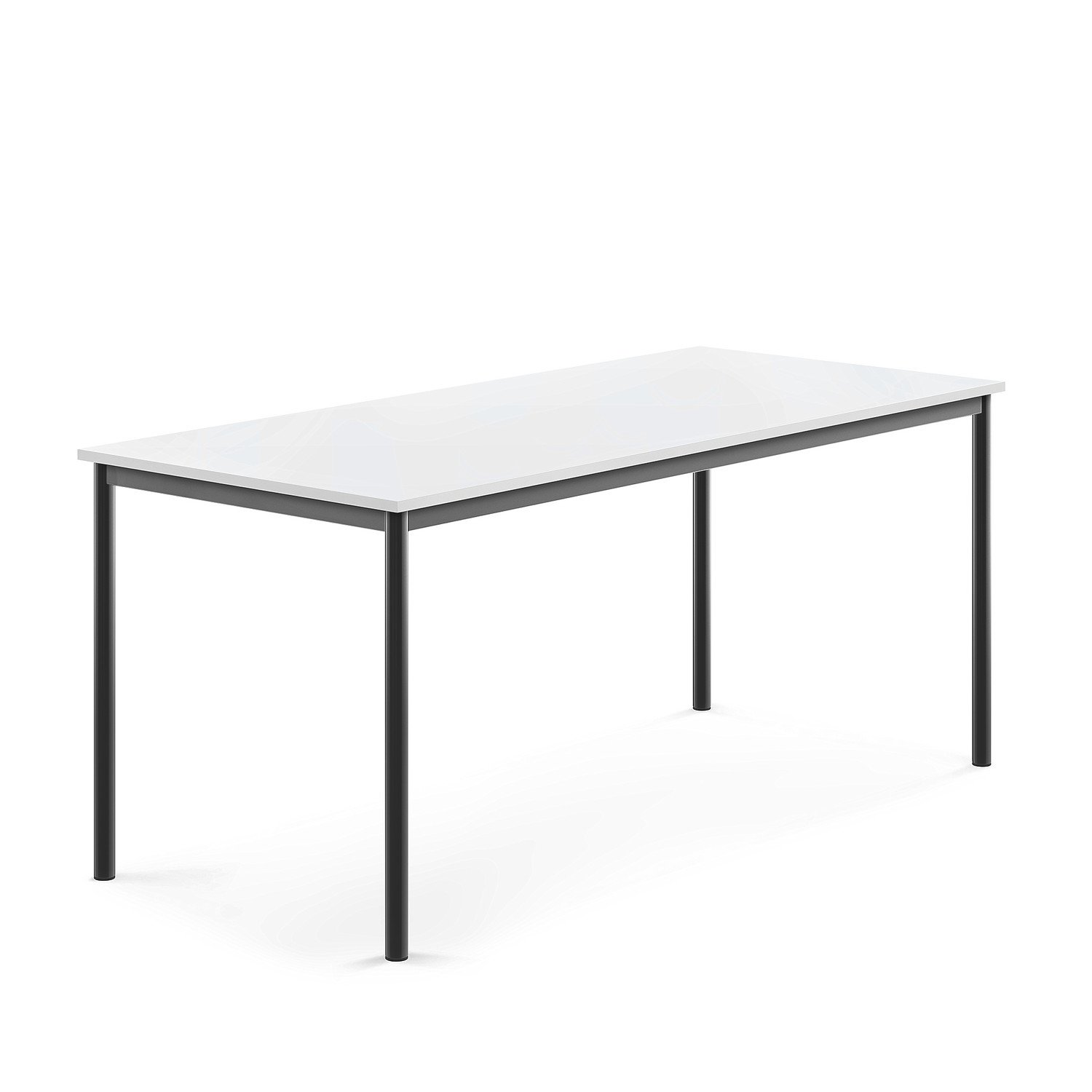 Stůl BORÅS, 1800x800x760 mm, antracitově šedé nohy, HPL deska, bílá