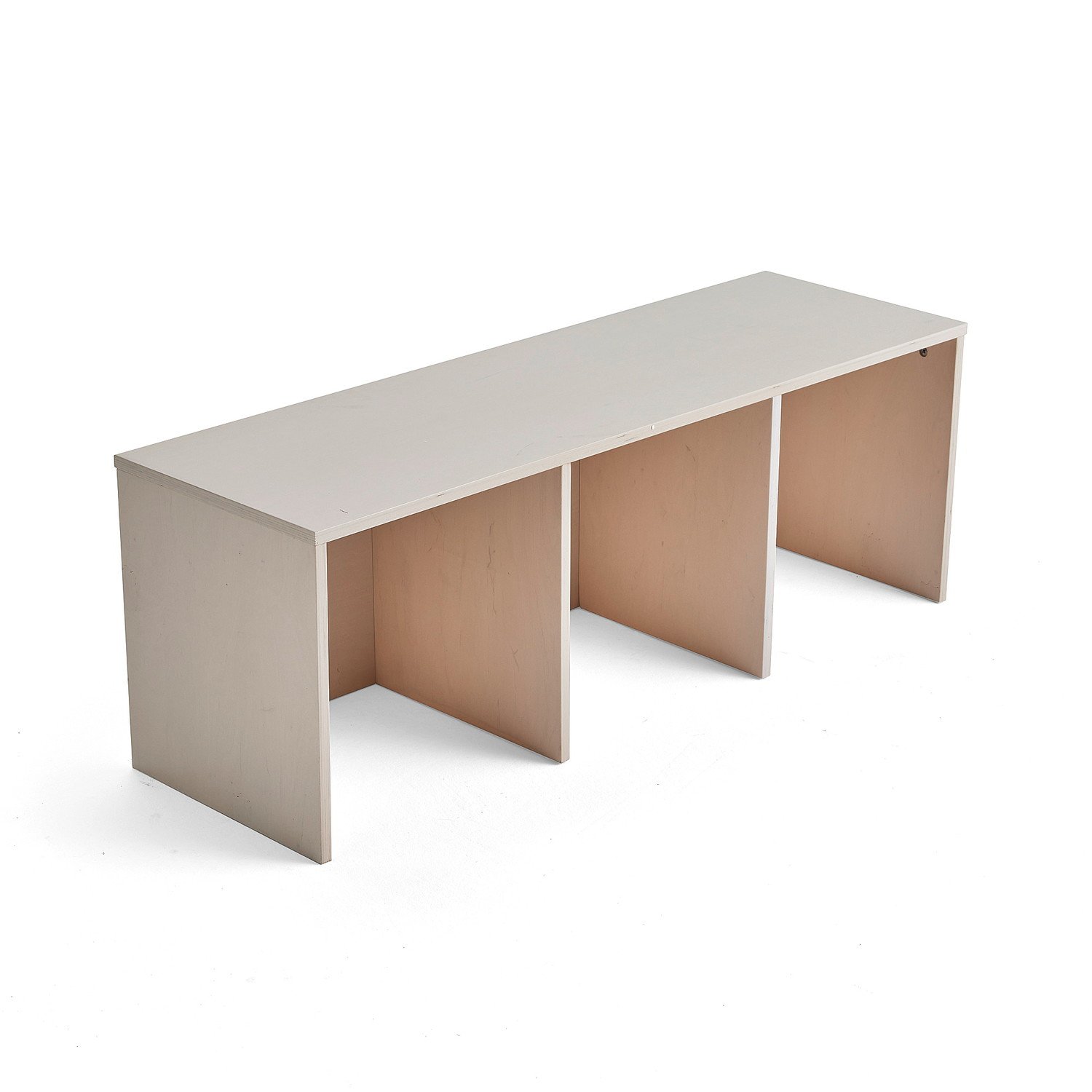 Lavice RICO, 420x1200x370 mm, 3 přihrádky, bílá pigmentovaná