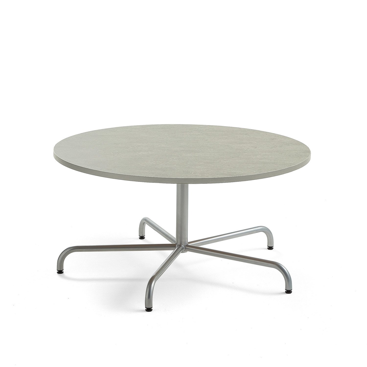 Stůl PLURAL, Ø1200x600 mm, linoleum, šedá, stříbrná