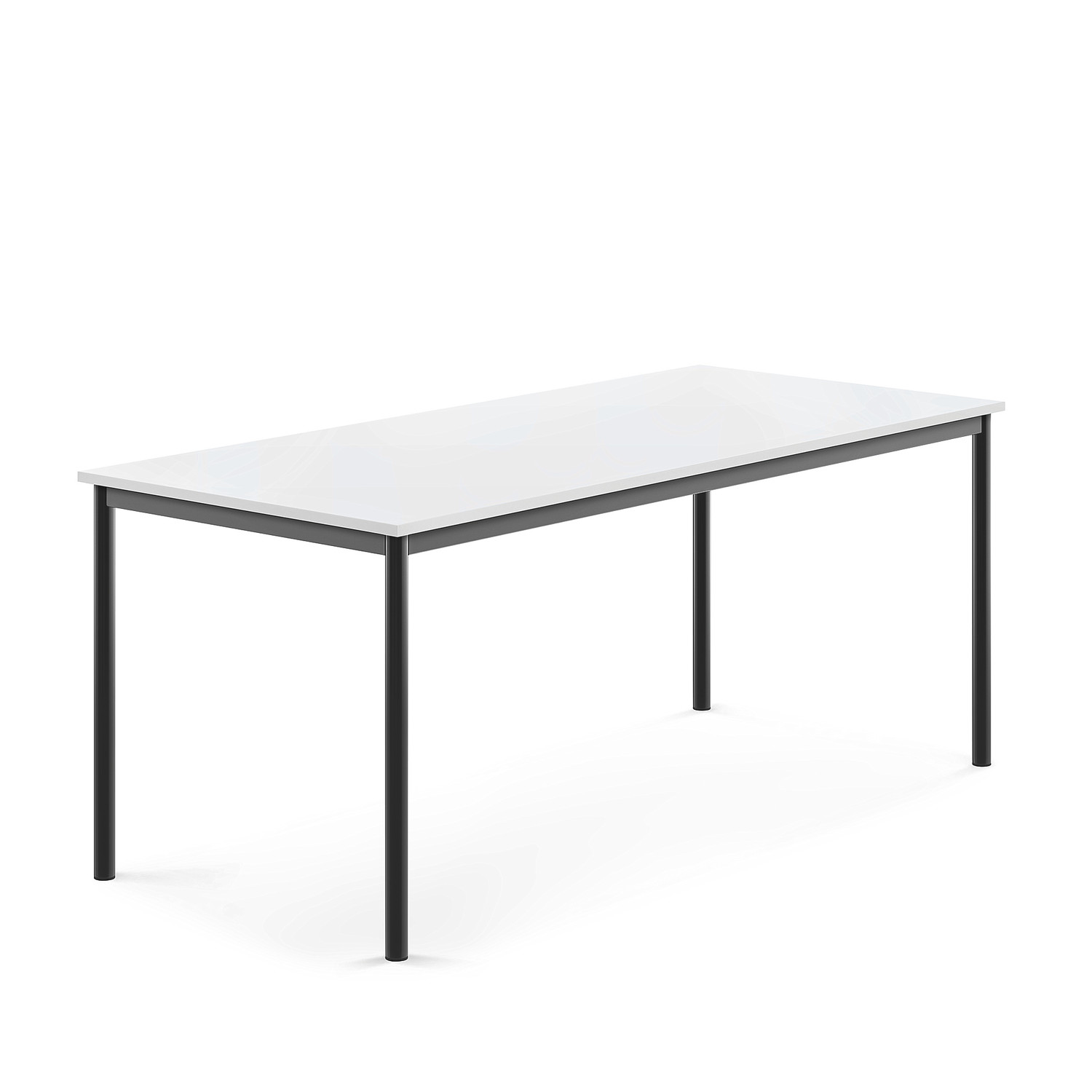 Stůl BORÅS, 1800x800x720 mm, antracitově šedé nohy, HPL deska, bílá