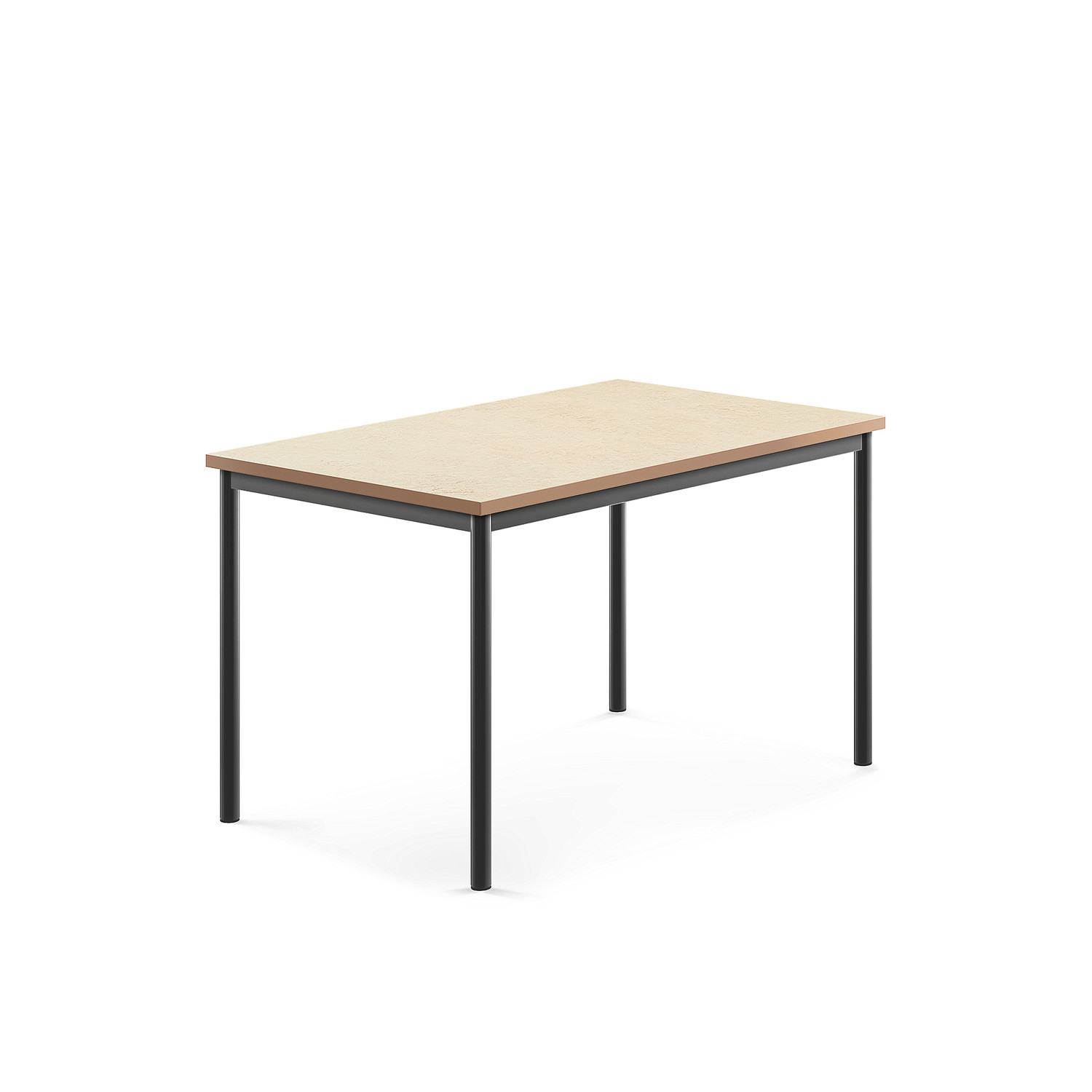 Stůl SONITUS, 1200x800x720 mm, antracitově šedé nohy, deska s linoleem, béžová