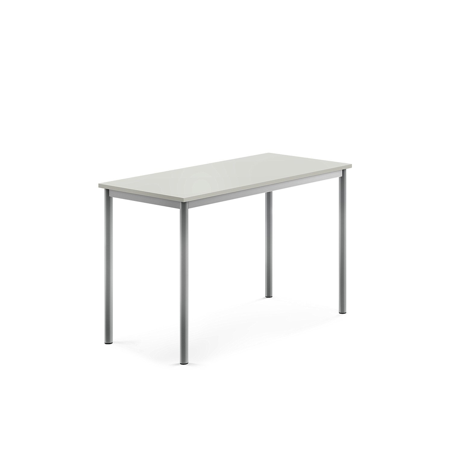 Stůl BORÅS, 1200x600x760 mm, stříbrné nohy, HPL deska, šedá