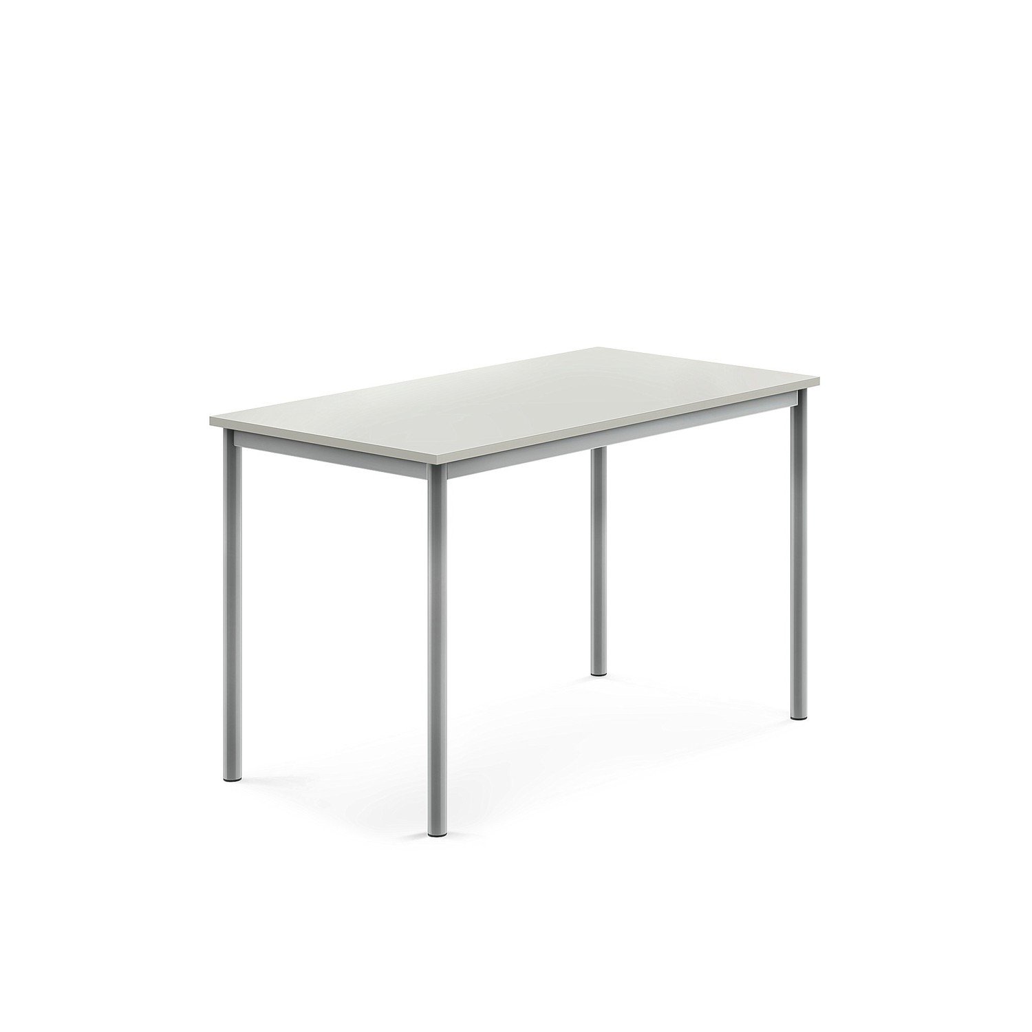 Stůl BORÅS, 1200x700x760 mm, stříbrné nohy, HPL deska, šedá