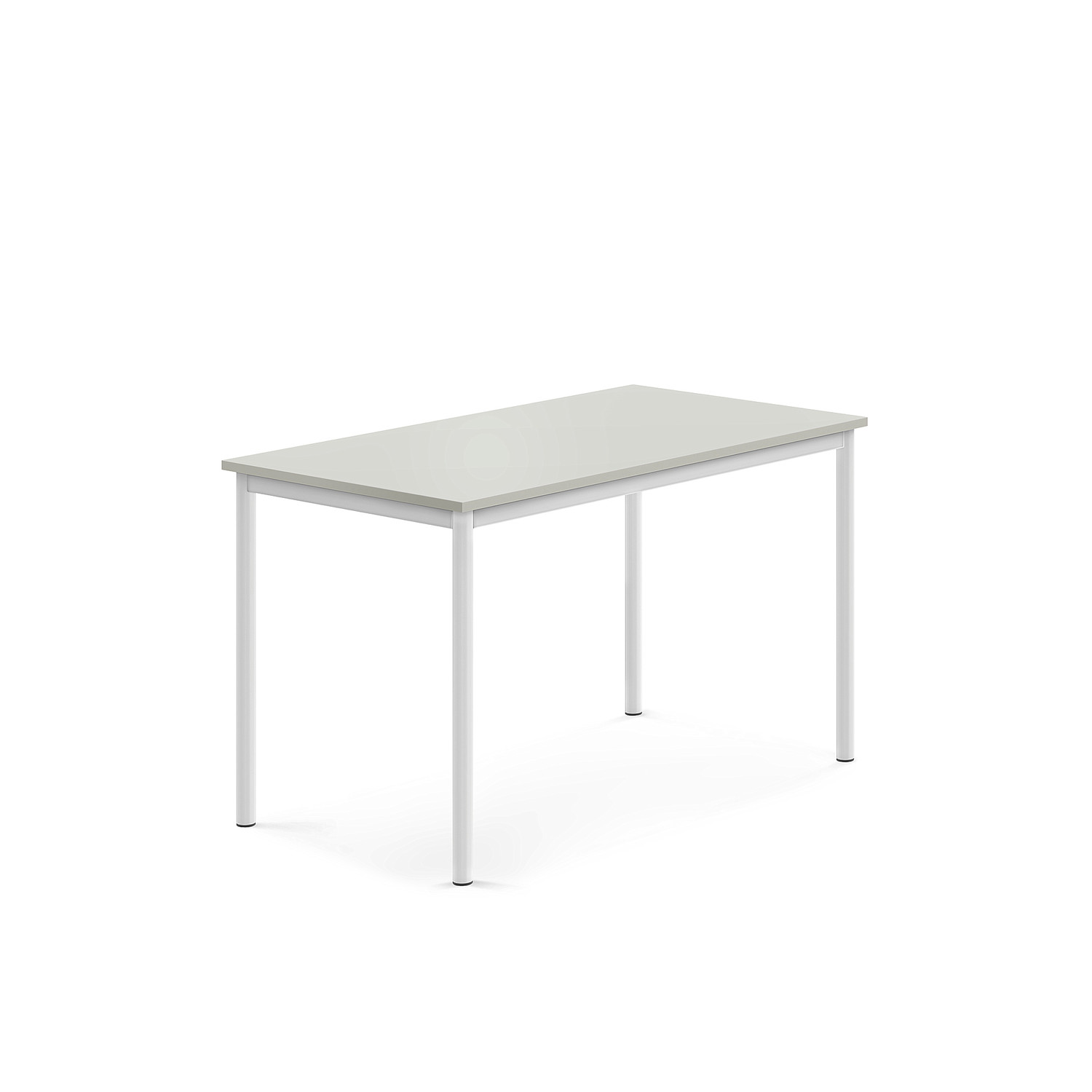 Stůl BORÅS, 1200x700x720 mm, bílé nohy, HPL deska, šedá