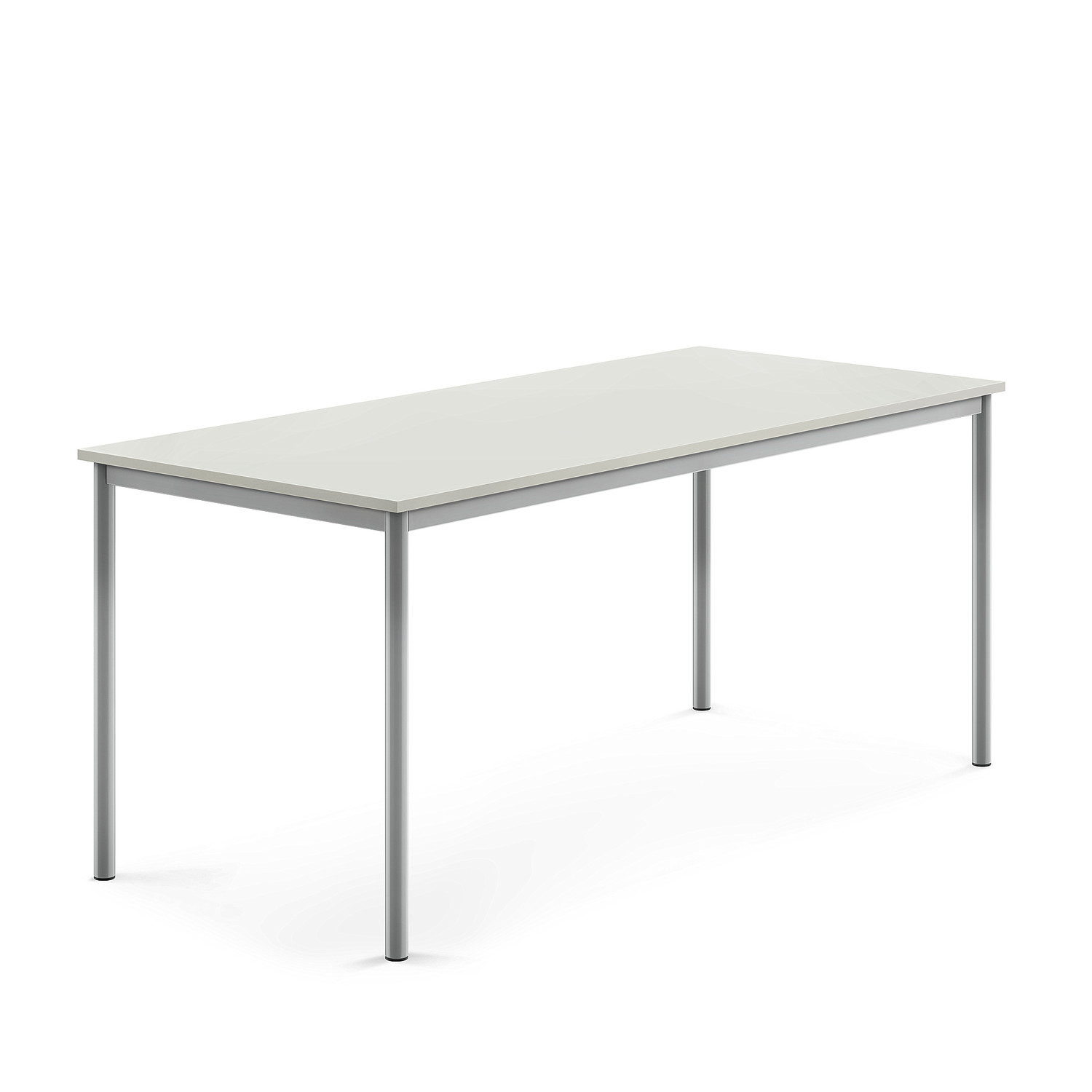 Stůl BORÅS, 1800x800x760 mm, stříbrné nohy, HPL deska, šedá
