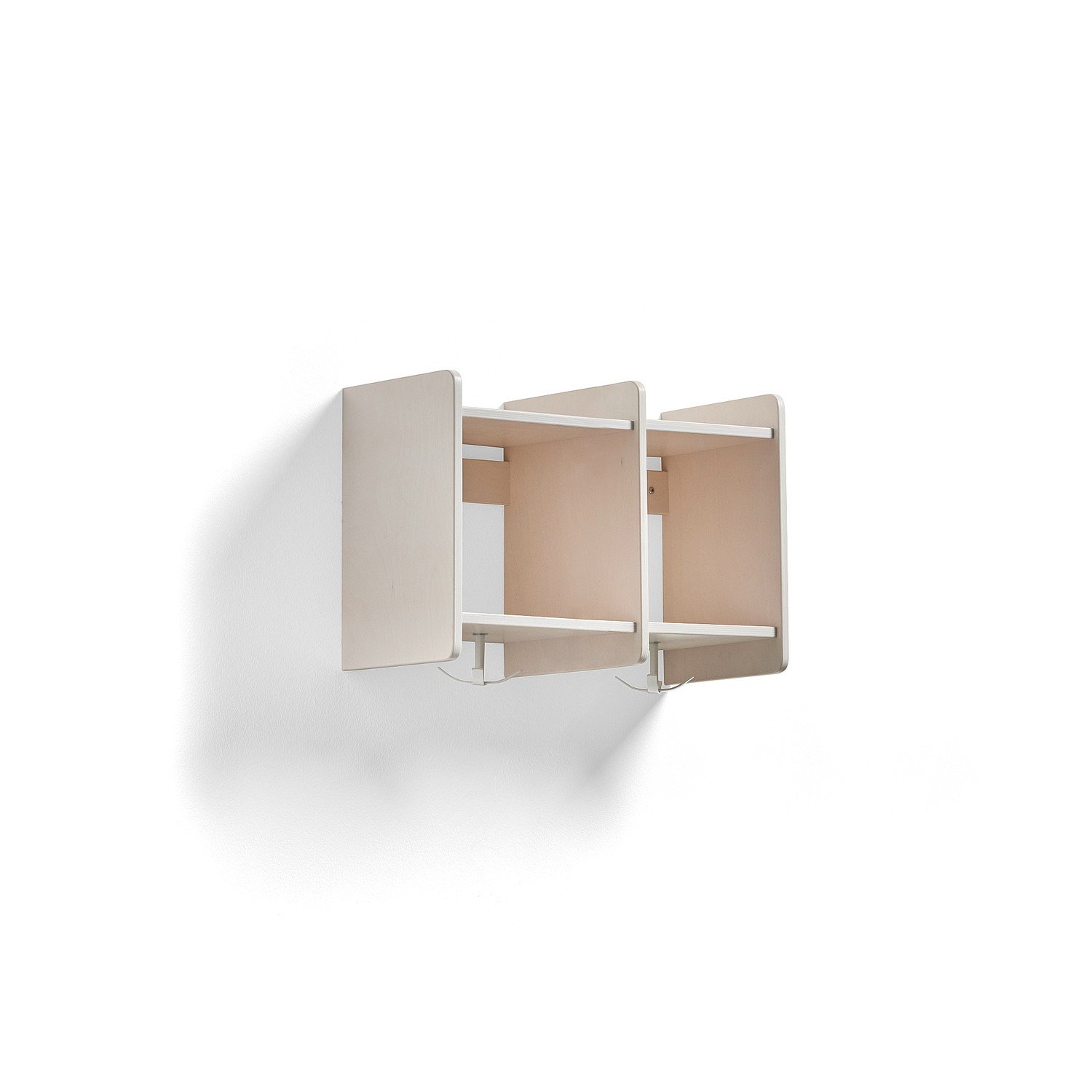 Věšák EBBA, 2 přihrádky, bílá