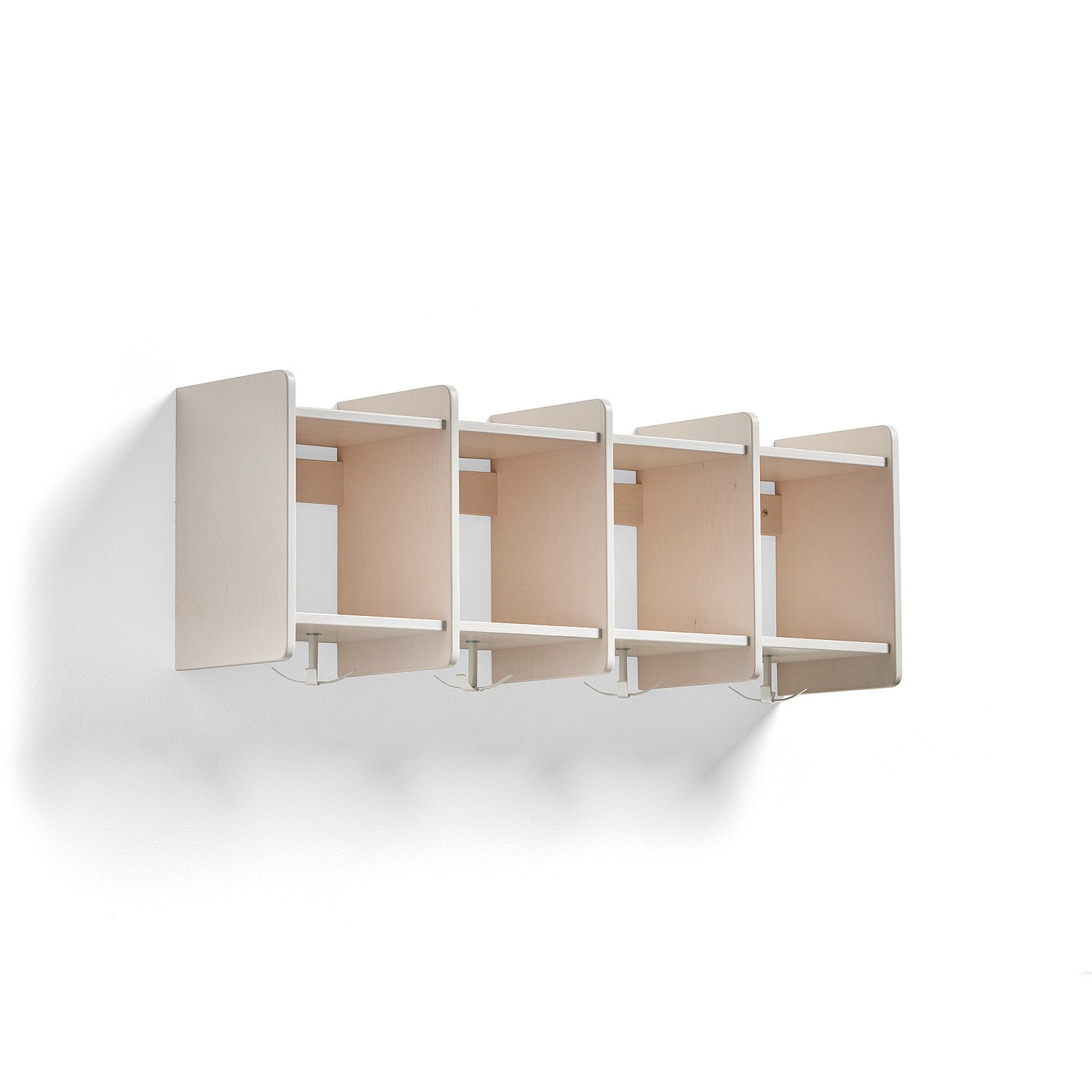 Věšák EBBA, 4 přihrádky, bílá