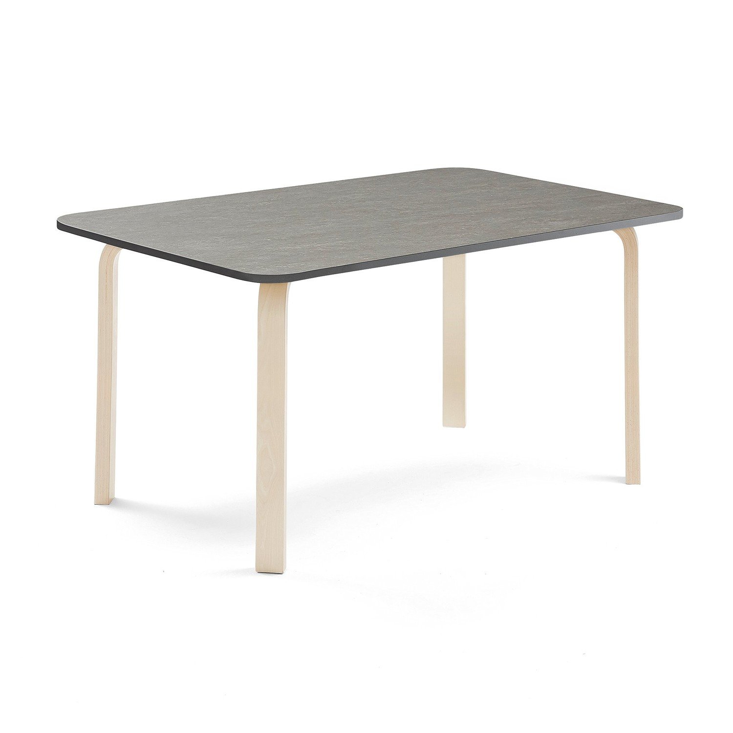 Stůl ELTON, 1400x800x640 mm, bříza, akustické linoleum, tmavě šedá