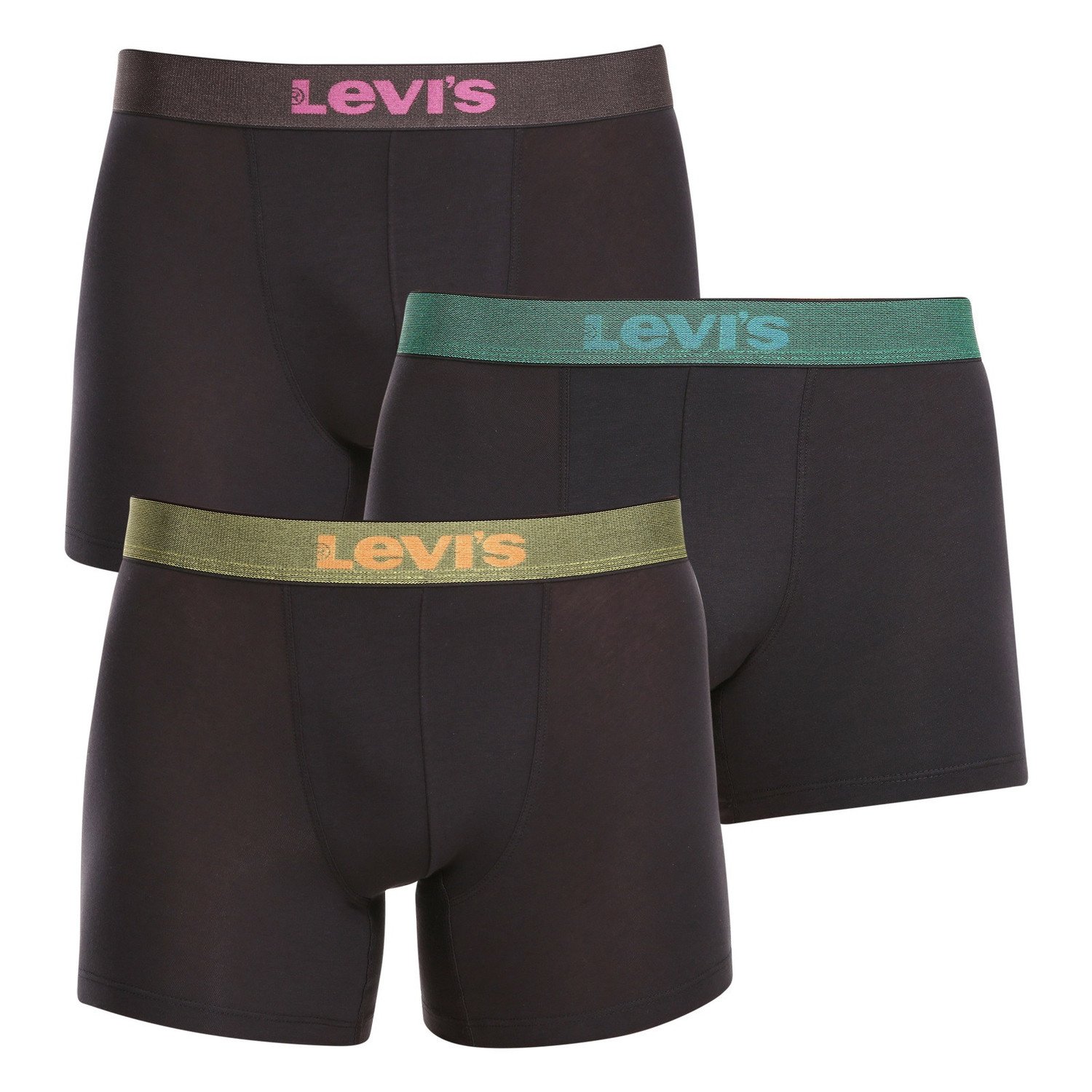 3PACK pánské boxerky Levis černé (701224662 001) M