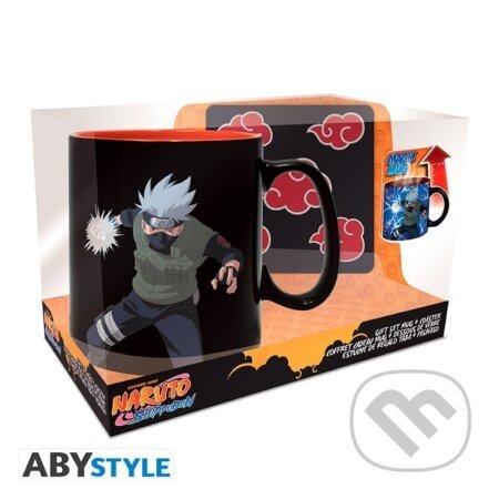 Naruto set 3D Hrnek měnící 460 ml + podtácek - Akatsuki