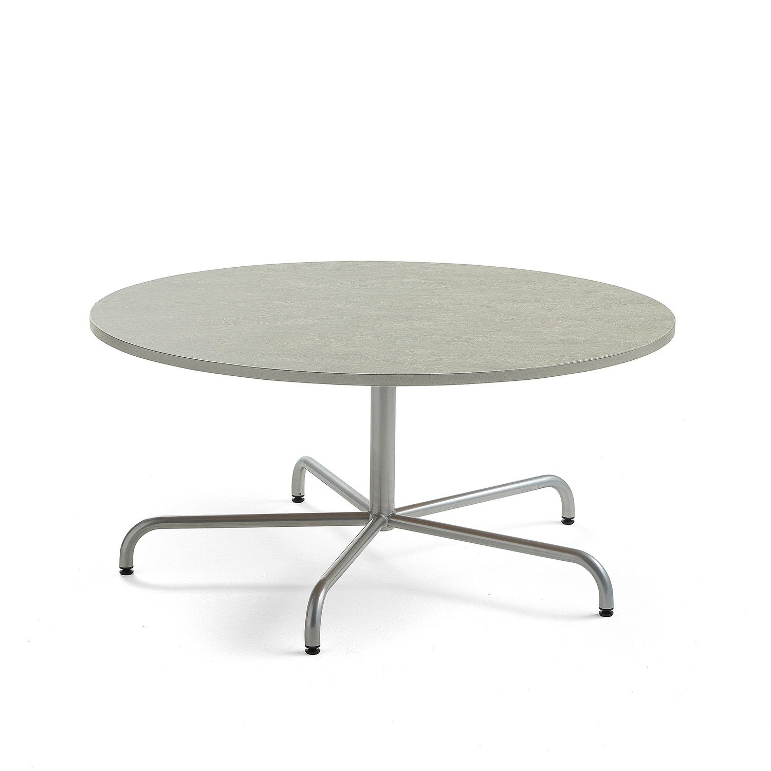 Stůl PLURAL, Ø1300x600 mm, linoleum, šedá, stříbrná