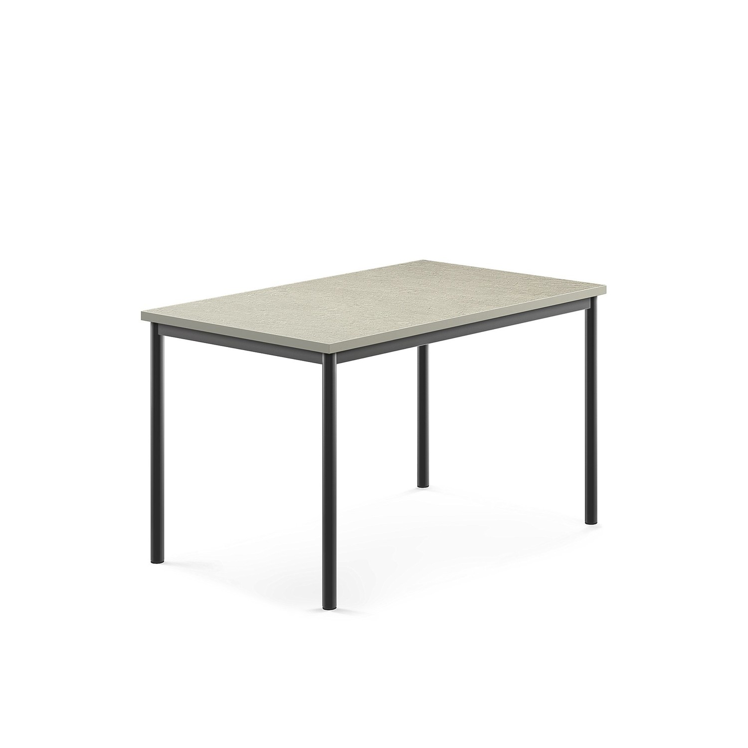 Stůl SONITUS, 1200x800x720 mm, antracitově šedé nohy, deska s linoleem, šedá