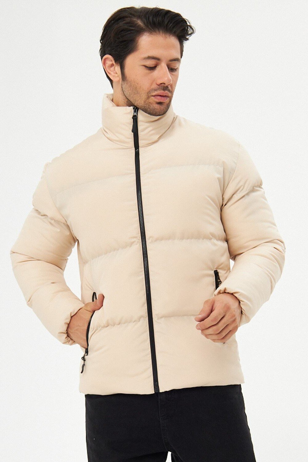 D1fference Men's Water And Windproof Inflatable Winter Coat With Stone Lining.