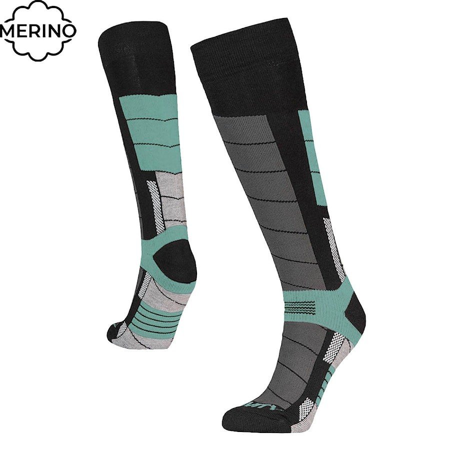 Gravity podkolenky merino Nico black/light mint Velikost: 3-6 (36-39,5)