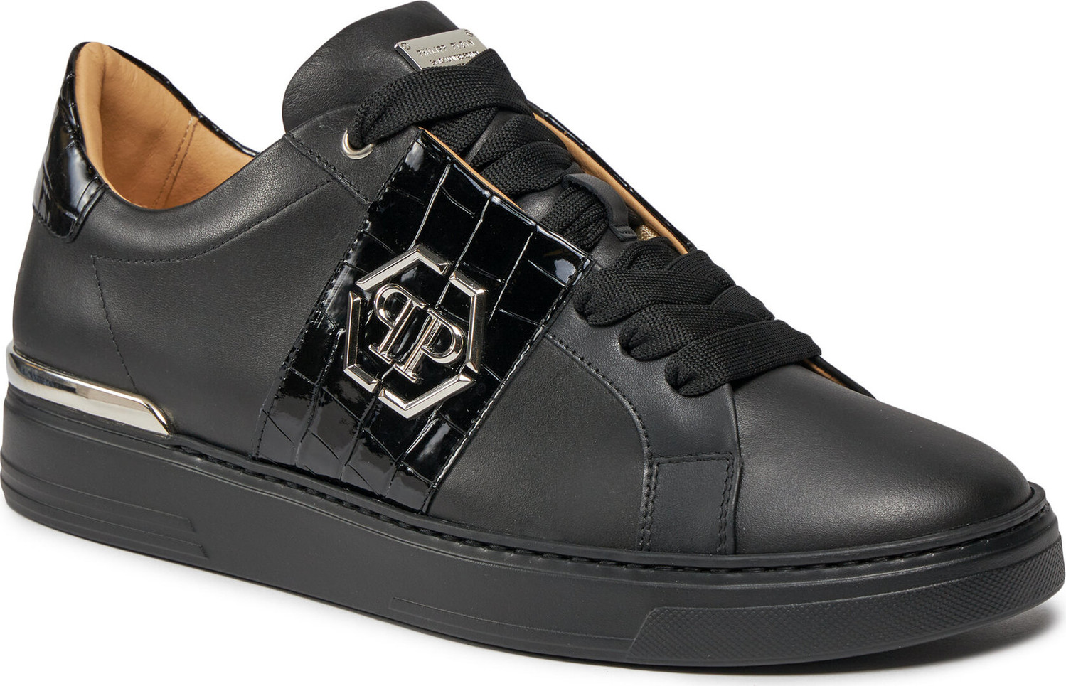 Sneakersy PHILIPP PLEIN Leather Lo-Top Sneakers AACS USC0513 PLE010N Black 02