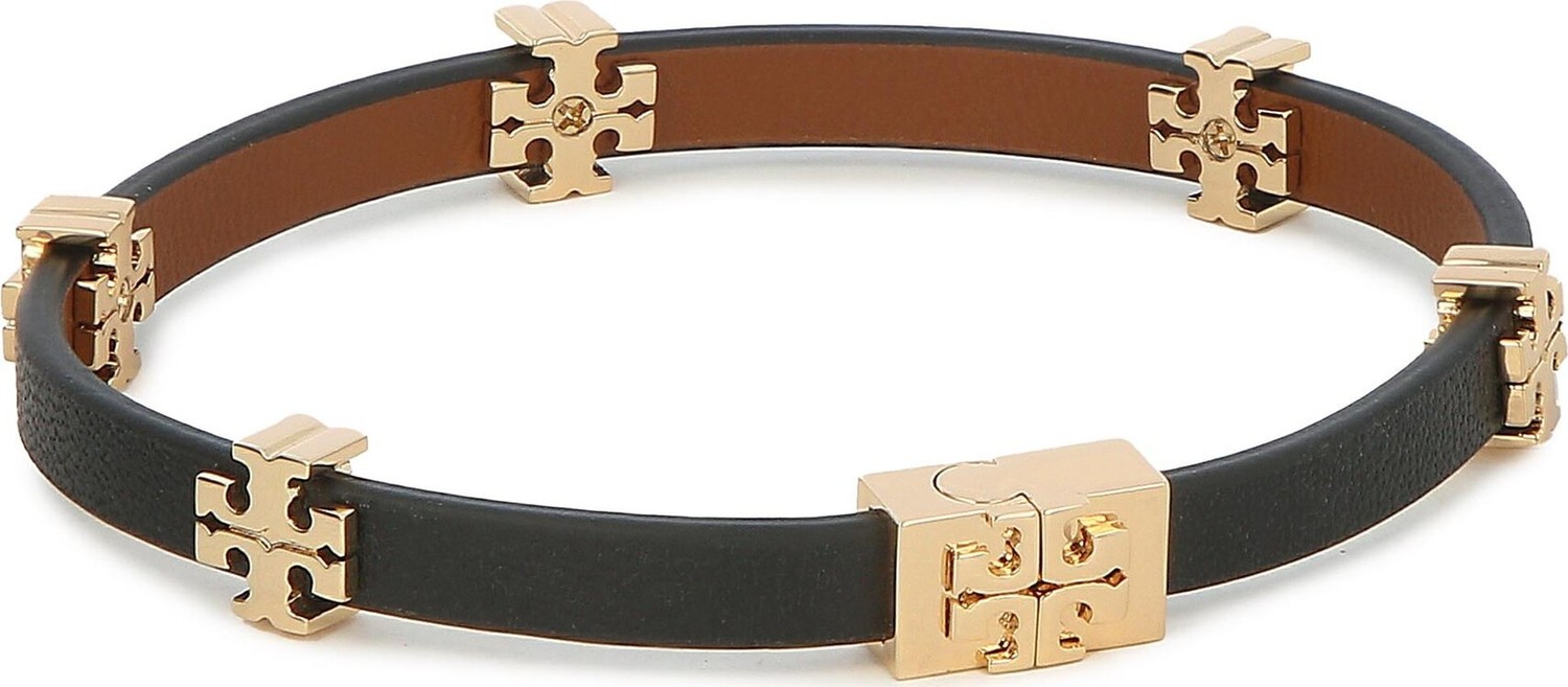 Náramek Tory Burch Eleanor Leather Bracelet 147235 Tory Gold / Black 720