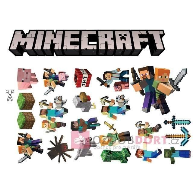 Jedlý papír k vystříhnutí Minecraft Pictu Hap