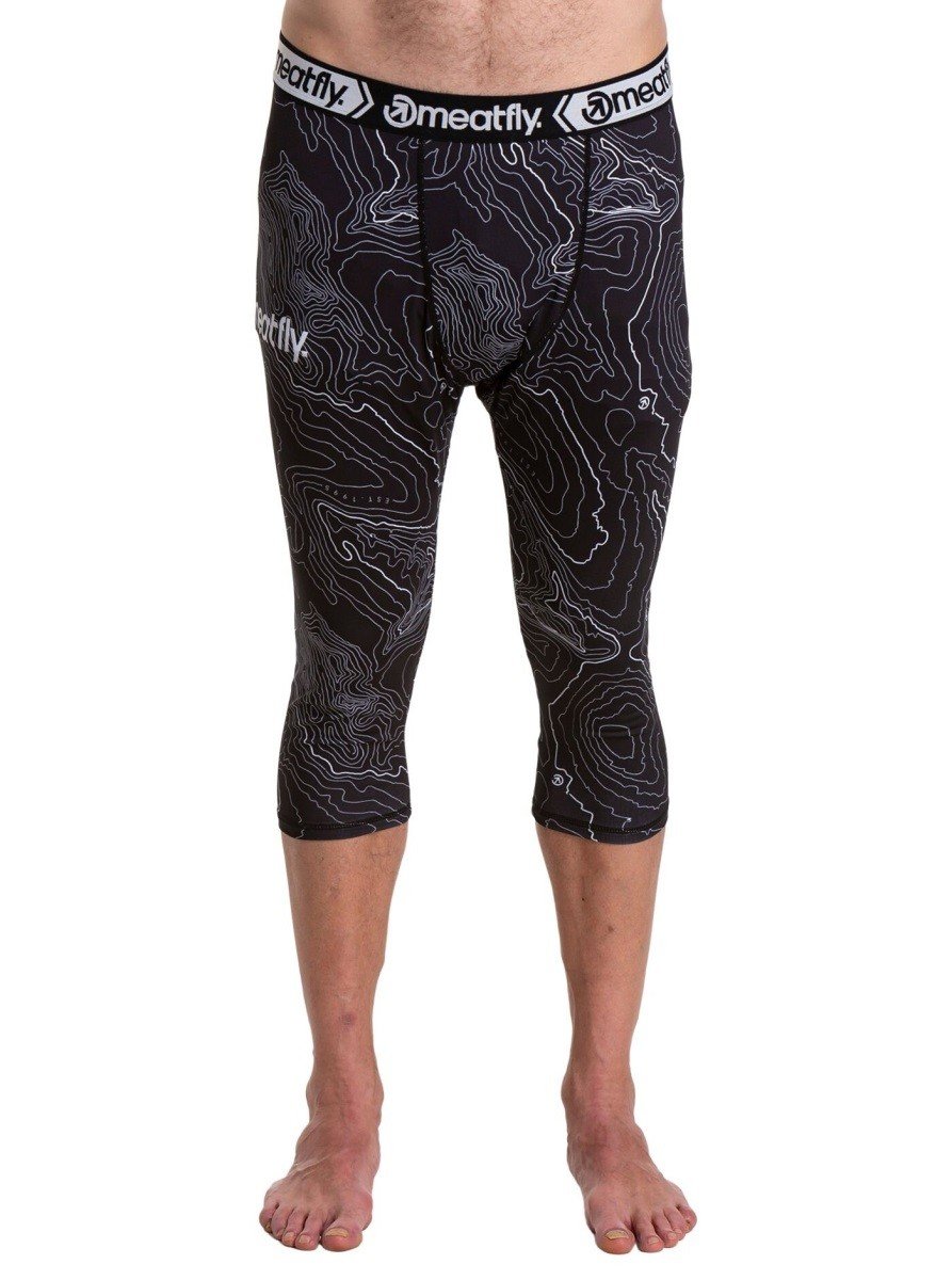 Pánské 3/4 termo kalhoty meatfly karev černá/bílá l