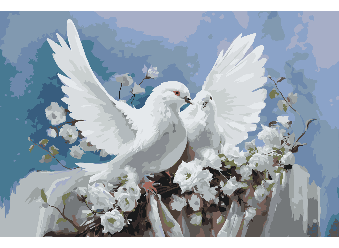 MALUJEŠ Malování podle čísel - AGNIESZKA MLECZEK - POD OCHRANNÝMI KŘÍDLY Rozměr: 40x60 cm, Rámování: bez rámu a bez vypnutí plátna