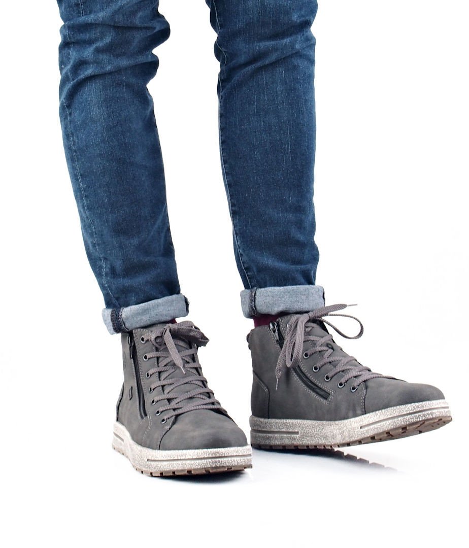 Rieker pánská pohodlná zateplená kotníková obuv - šedá - 40