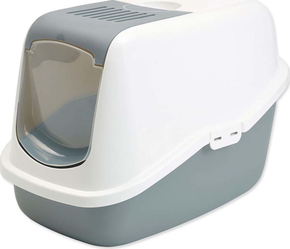 Bílo-šedý kočičí záchod 39x56 cm Savic Nestor – Plaček Pet Products