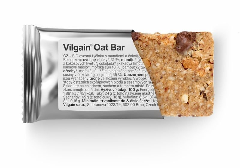 Vilgain Oat Bar BIO mandle a čokoláda 50 g