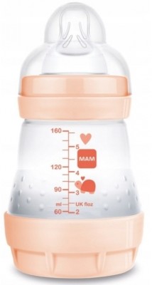 Antikoliková lahvička MAM Perfect Start,  Zvířátka, 160 ml, meruňková