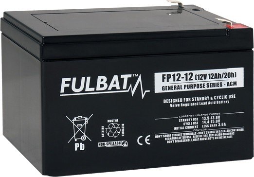 Baterie 12Ah Fulbat FP12-12 Agm Vrla 151x98x101 pro Ups Alarm Kosiarki