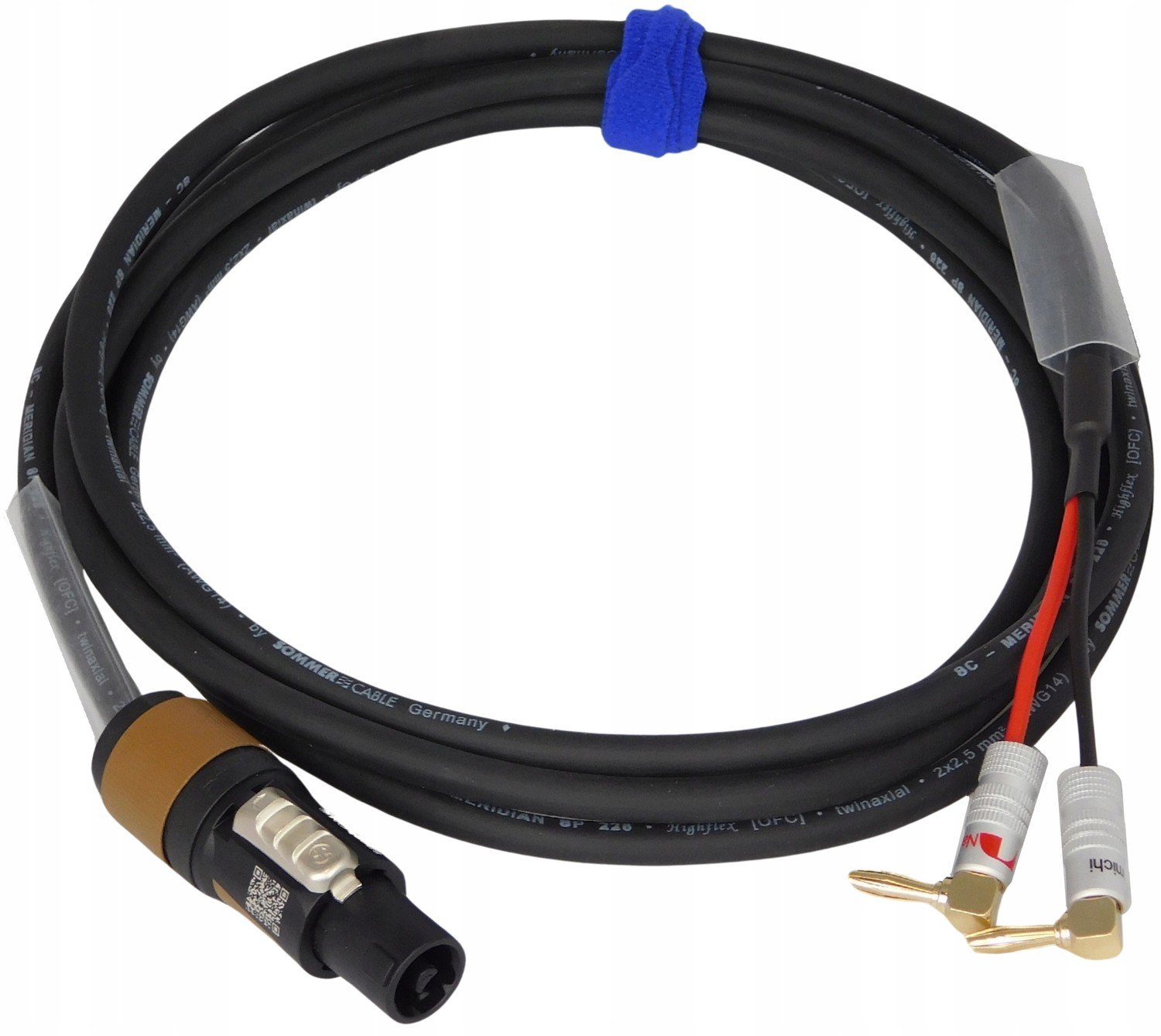 Sommer Meridian Kabel Hlasový 2x2,5 Bananový Neutrik Speakon 4m