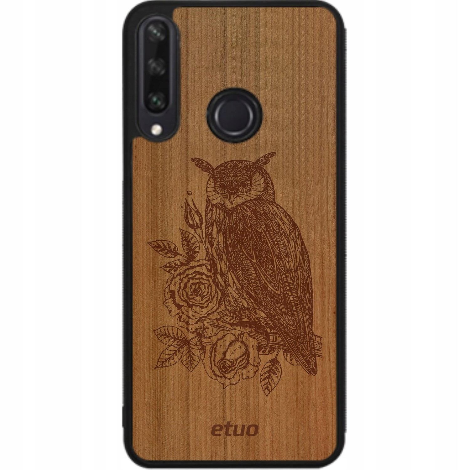 Dřevěné pouzdro pro Huawei Y6P etuo Wood Case Owl