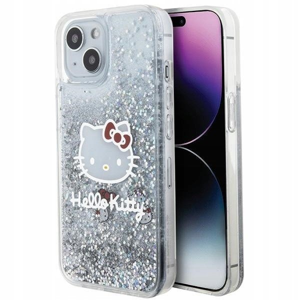 Hello Kitty HKHCP15SLIKHET iPhone 15 6,1' stříbrný/stříbrný pevný obal Liquid