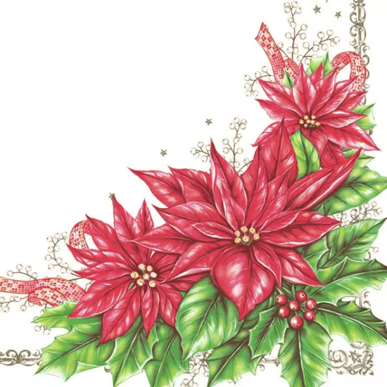 POL-MAK Vánoční ubrousky Daisy L - Elegant Poinsettia - SD_GW_004301